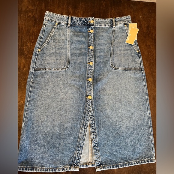 Michael Kor’s Denim Button-Front Skirt - Picture 1 of 2